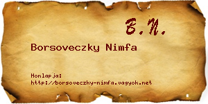 Borsoveczky Nimfa névjegykártya